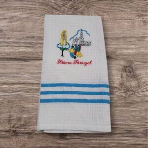 Portugal Dish Towel Fatima Apparitions Our Lady Three Shepards Cotton Blend NWOT